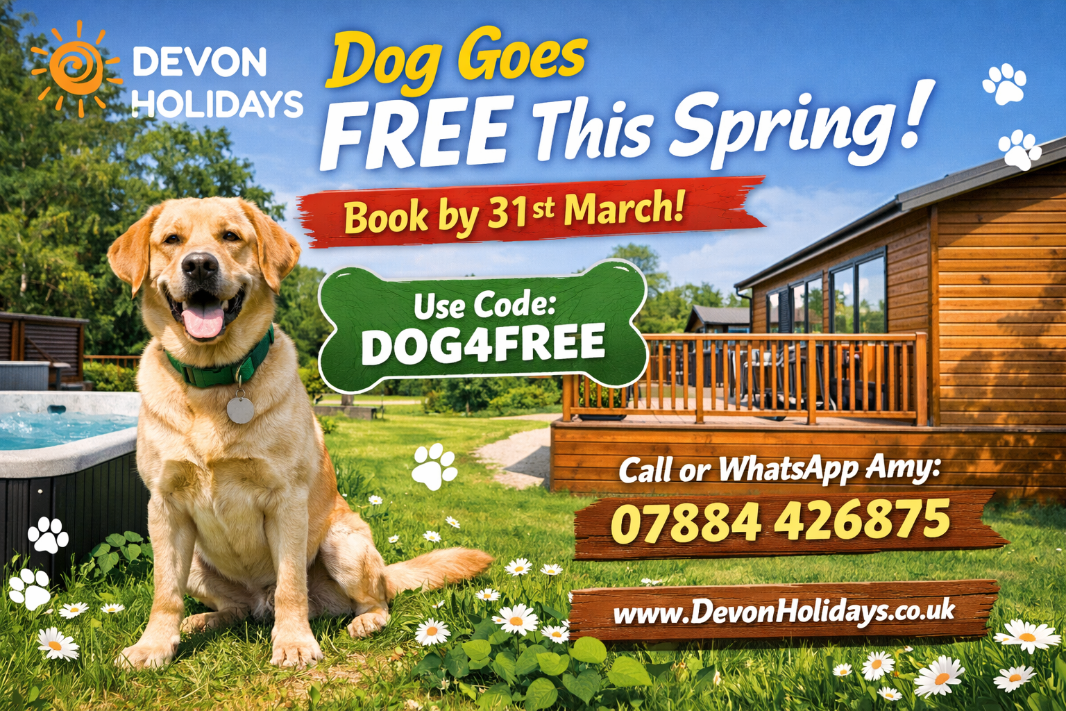 Dog goes free with Devon Holidays